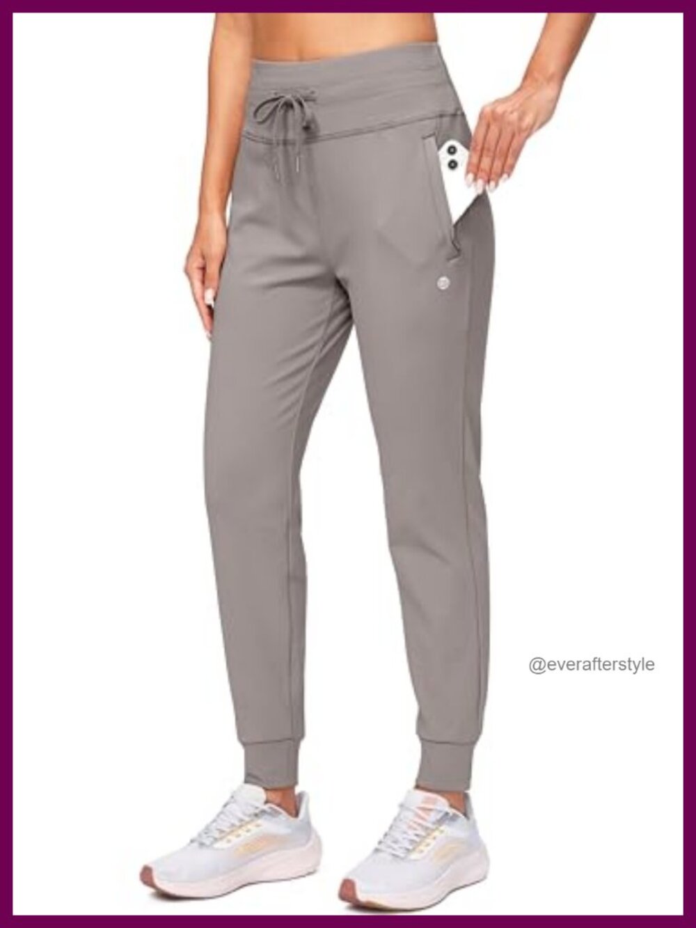 Fleece Lined Joggers Water Resistant Hiking Pants High Waist with Pockets